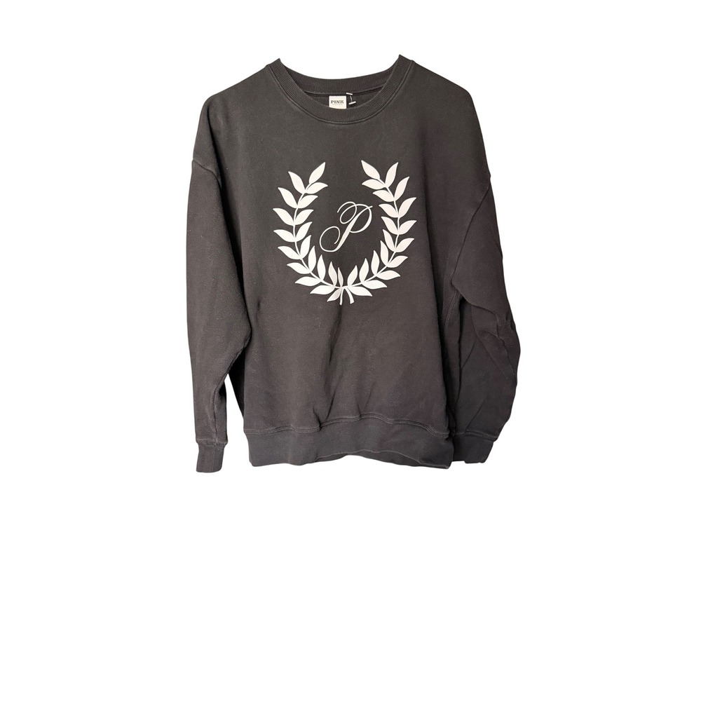PINK Victoria's Secret Graphic Laurel Wreath Pullover Sweatshirt Size L